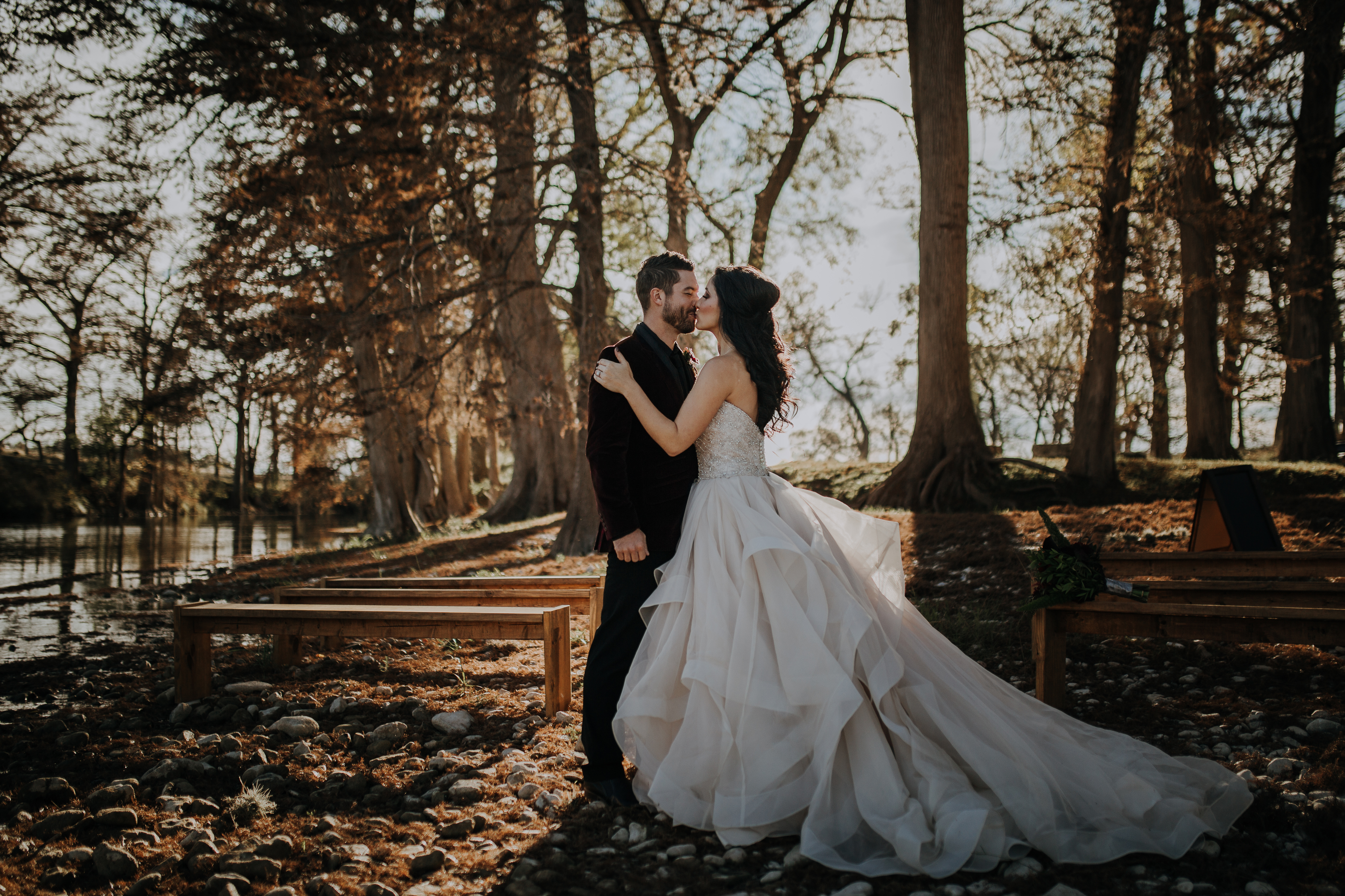 Boda en el bosque en invierno