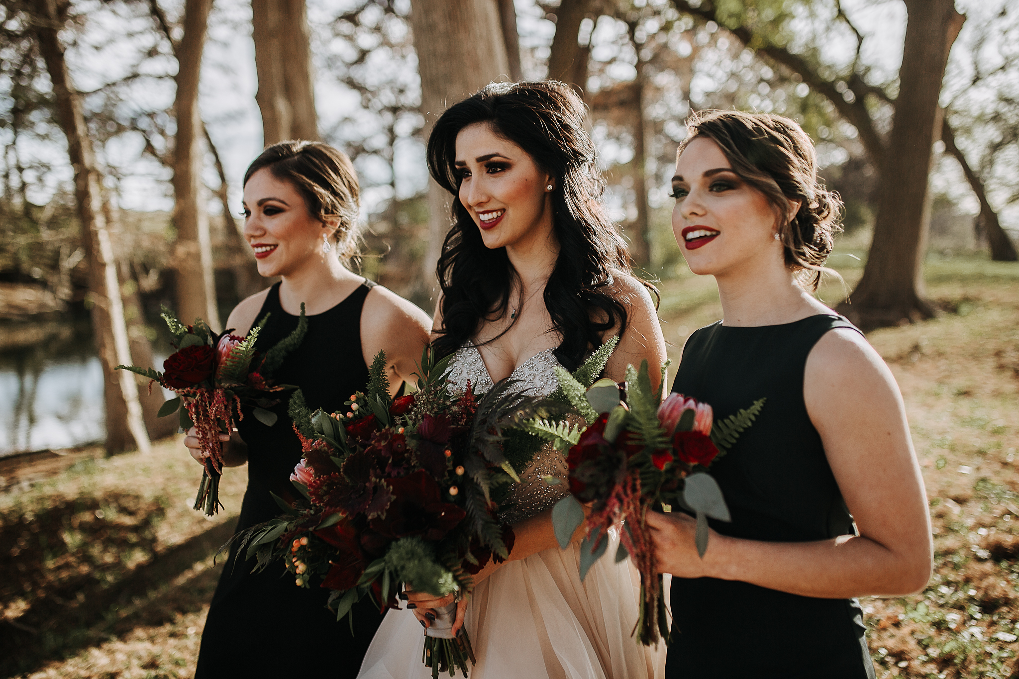 Boda en el bosque en invierno