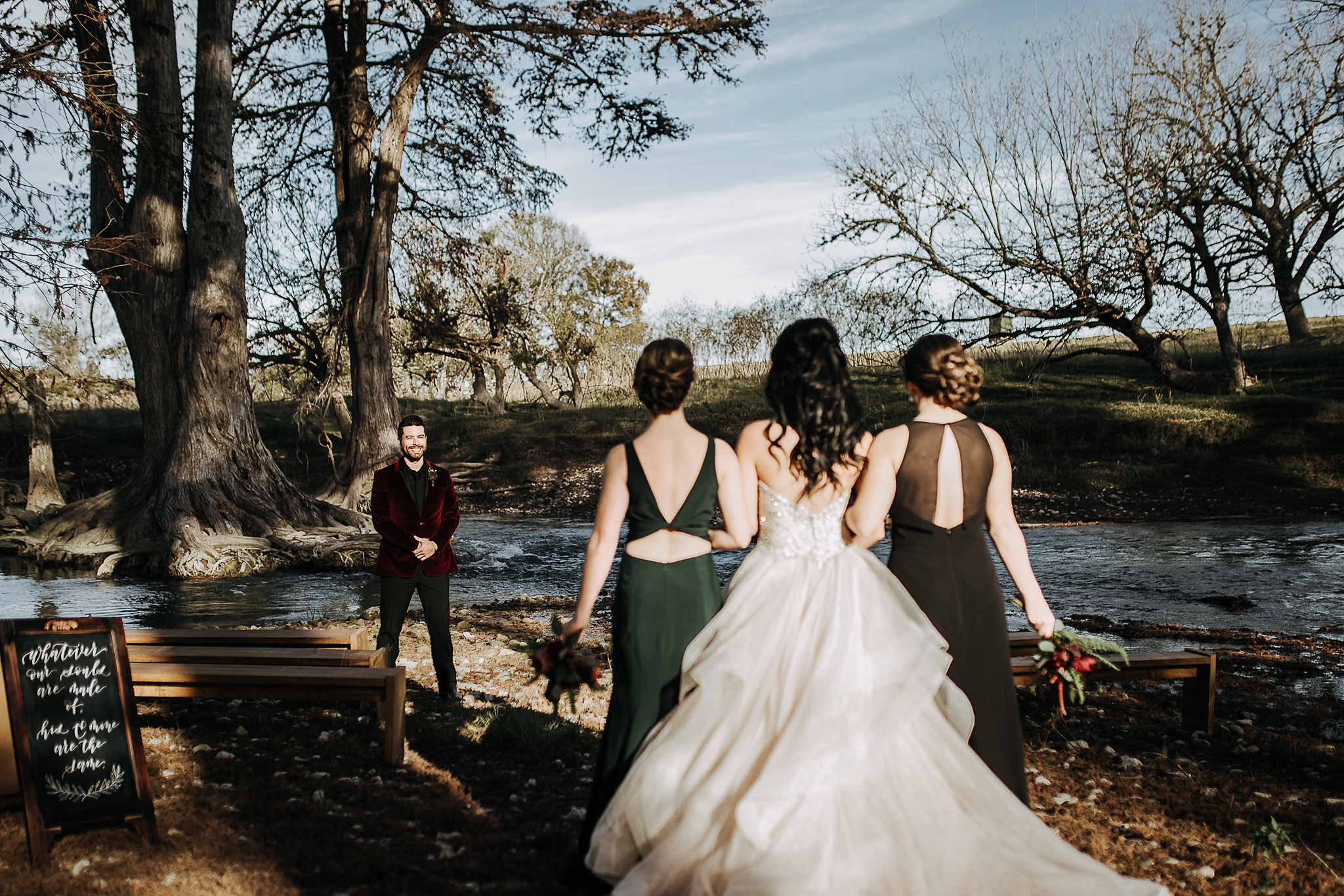 Boda en el bosque en invierno